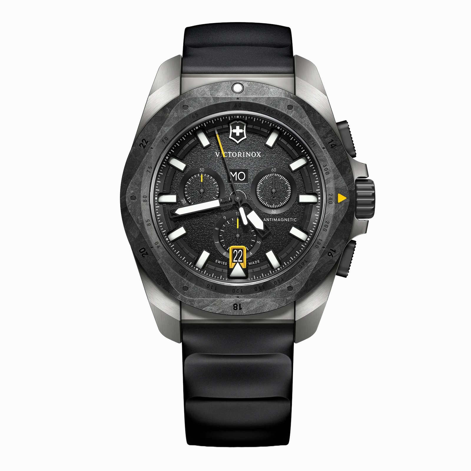 Reloj INOX Chrono 43 mm correa caucho caja titanio Victorinox