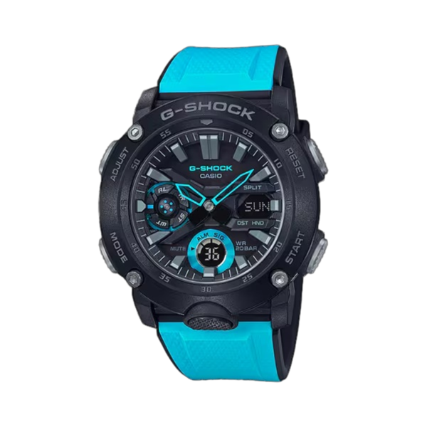 GA-2000-1A2DR Reloj Casio G-Shock Hombre Analógico Digital Negro y Azul 200M Carbon Core Guard